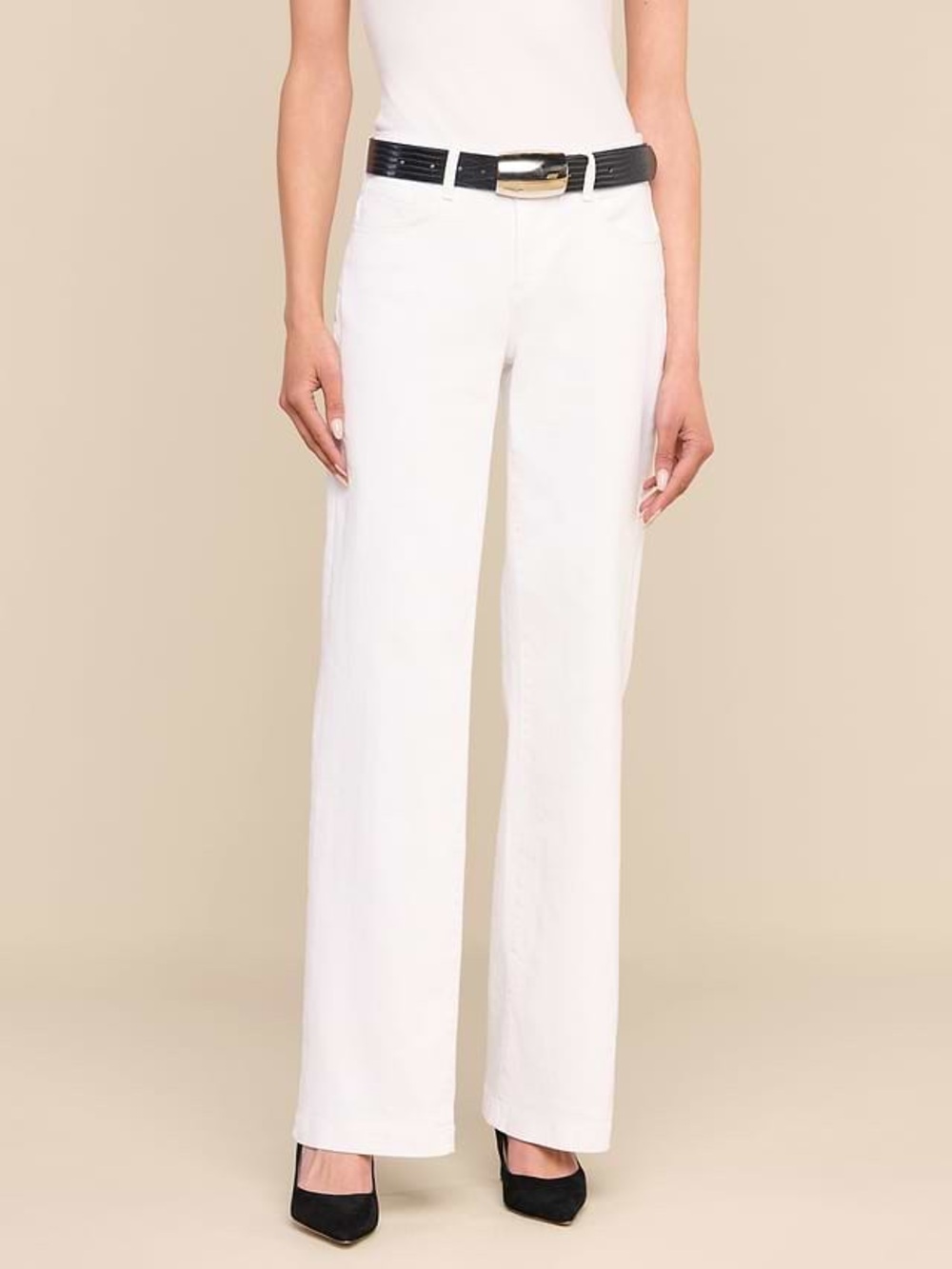 L’AGENCE Joanne Low Rise Wide Leg Jeans Size 25 Blanc White NWT - Picture 2 of 10